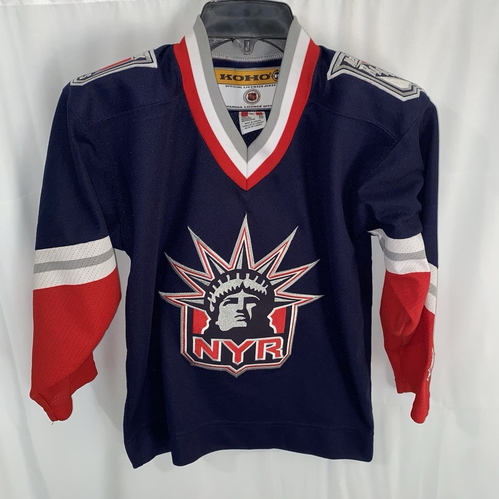 Vtg Koho New York Rangers Lady Liberty Jersey‎ Youth Kids Size S/M Small Medium